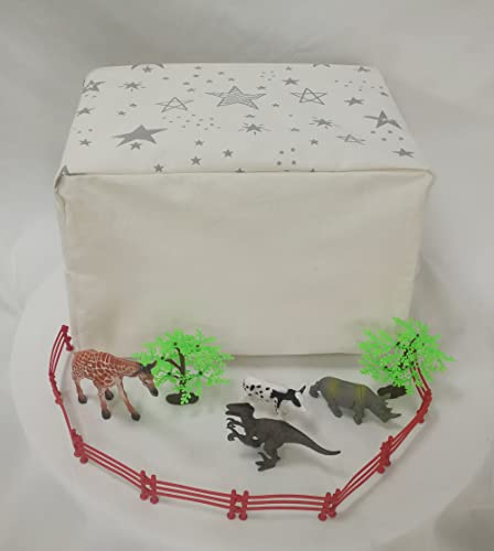 Image of Rectangle Gift Shelf Nursery Storage Basket Laundry Hamper Storage Box and Bins for Home Clothes with Handles