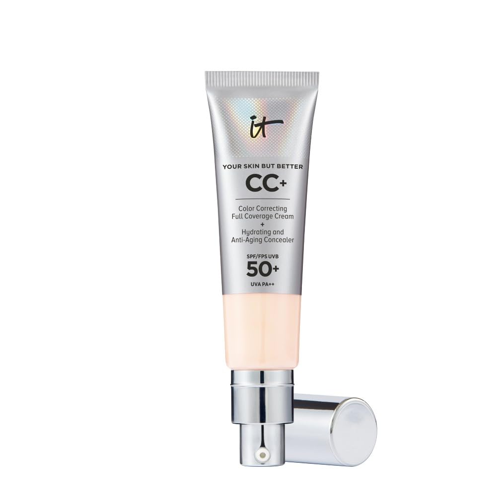 Sponsored Ad – IT Cosmetics CC+ Cream SPF 50+ Full-Coverage CC Foundation, Hydrating Skincare, Enriched with Hyaluronic Acid, Niacinamide & Vitamin E for a Radiant Finish, Your Skin But Better