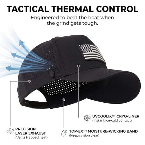 Image of TOP-EX Performance Baseball Hat for Men Water Resistant Golf Cap Running Cooling Snapback Laser Perforated