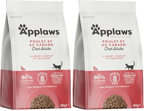 Applaws Katzentrockenfutter Adult, Huhn mit Ente, getreidefrei und komplett 400g (1 Packung) (Packung mit 2) – Ansicht 1
