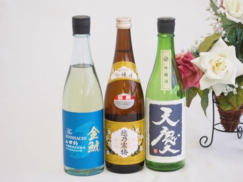 日本酒吟醸決定版3本セット(早川酒造 天慶 吟醸(三重県) 金鯱 山田錦 吟醸原酒生貯蔵(愛知県) 越乃寒梅 別撰 吟醸(新潟県)) 720ml×3本