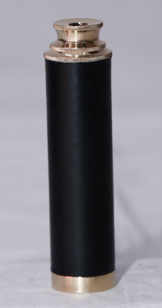 12'' Nautical Brass Telescope Collectible Handheld Pirates Black Leather Brass Telescope