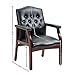 Black Leather Office Chairs Set of 2 -Ergonomic Executive Guest Chairs for Reception, Multi-Scene Use (Waiting Room, Meeting, Conference, Lobby, Conference, Church) High Back No Wheels with Arm Design