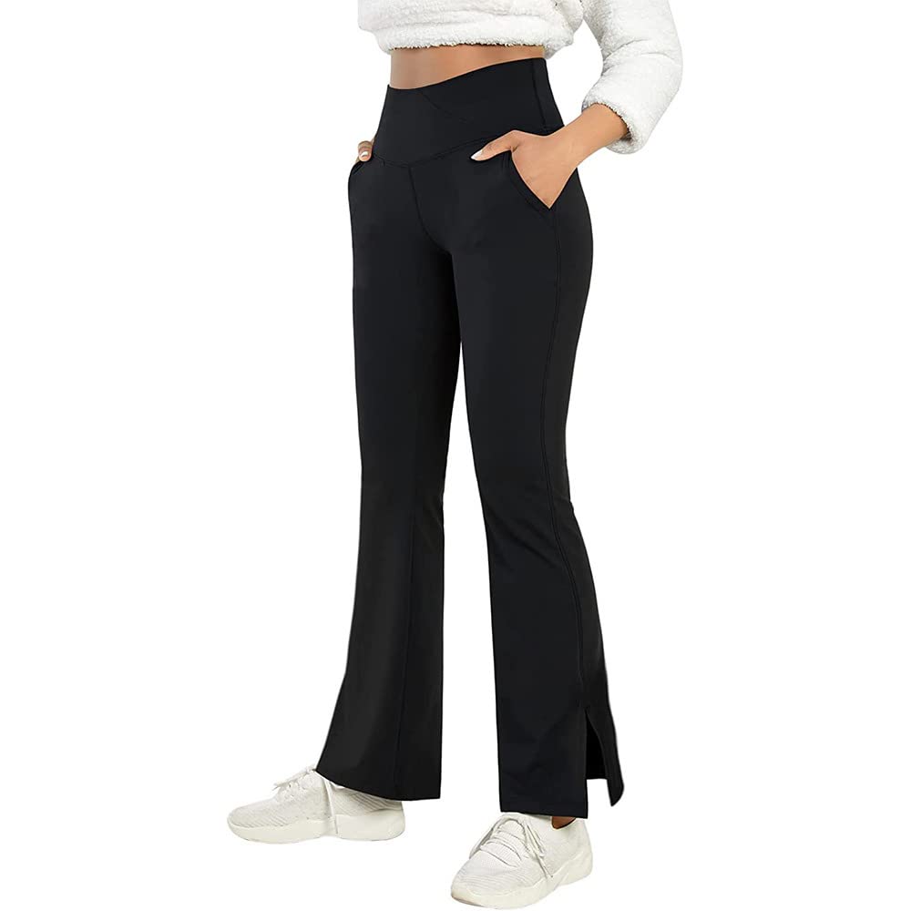 Pantaloni da Yoga Donna Pantaloni a Zampa Campana Pantaloni da Lavoro Sportivi a Casa Elasticizzati e Comodi Attillati a Gamba Stretta con Controllo della Pancia
