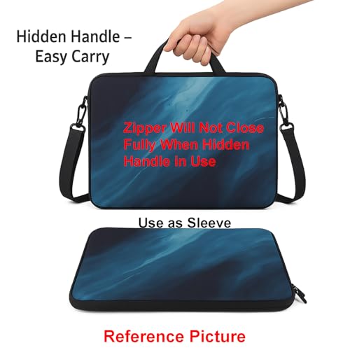 Meffort Inc 12 Inch Neoprene Laptop Sleeve Bag - Water Resistant, Hidden Handle, Adjustable Shoulder Strap, Dual Zipper, Fits Up to 11.6” - 12" Laptops - Almond Blossoming4