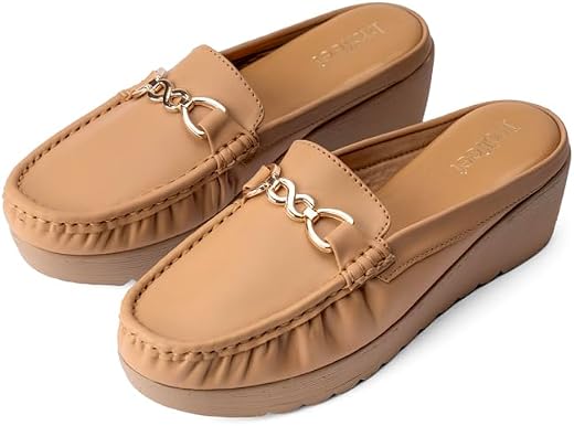 Indifeet Formal Shoes for Woman | Stylish Slip On Loafers with Soft Insole | Comfortable and Casual Platform Heel Footwear...