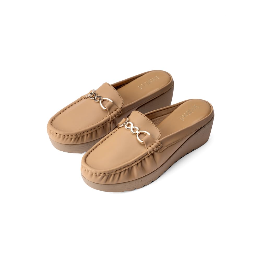 Indifeet Loafers for Women Ladies Formal Loafer Woman Stylish Platform Heel Footwear Womens Chunky Korean Shoes with Heels Girls Slip On Office Bellies Brown (B0D2JX3G2M) Amazon Price History, Amazon Price Tracker
