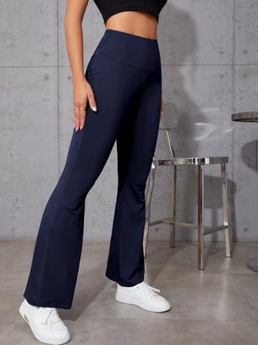 Women Slim Fit Casual Flare Leg Pants Solid3