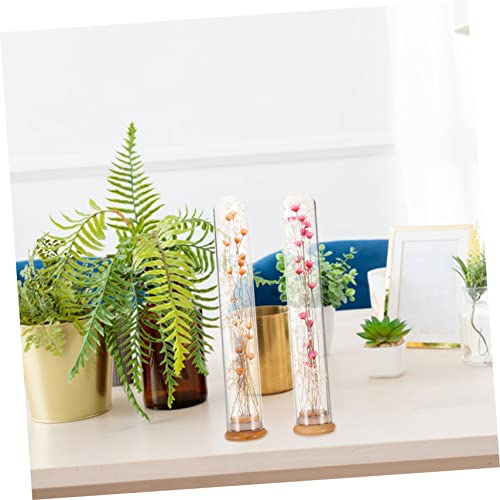 2 piezas flores secas en botellas de cristal decorativas miniatura 3