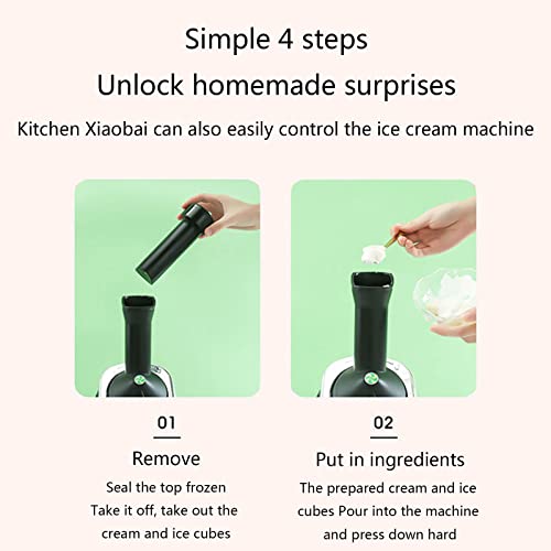 Doodran Kitchen Aid Eismaschine Set Eismaschine Kompakte Eismaschine Kleine Automatische Mini-Eismaschine Für Kinder… – Bild 7