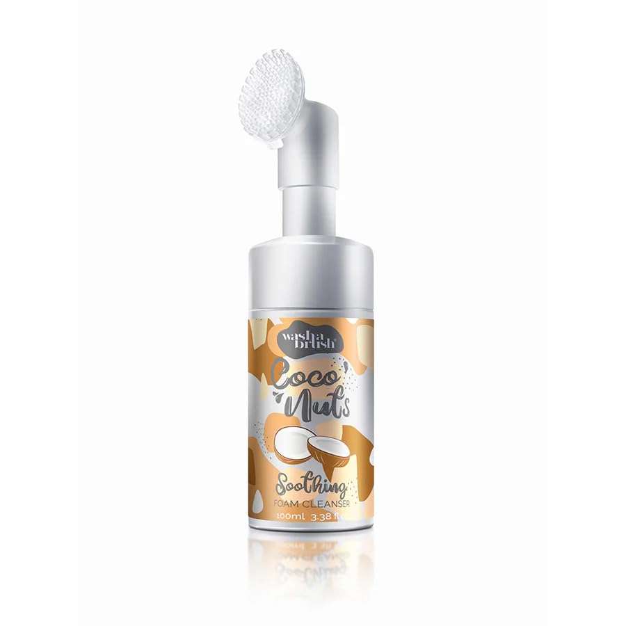 Washabrush Espuma Limpiadora Facial - Mousse Limpiador para Todo Tipo de Piel con Extracto de Coco - Hidratante, Suave y Libre de Sulfatos - 1 Unidad