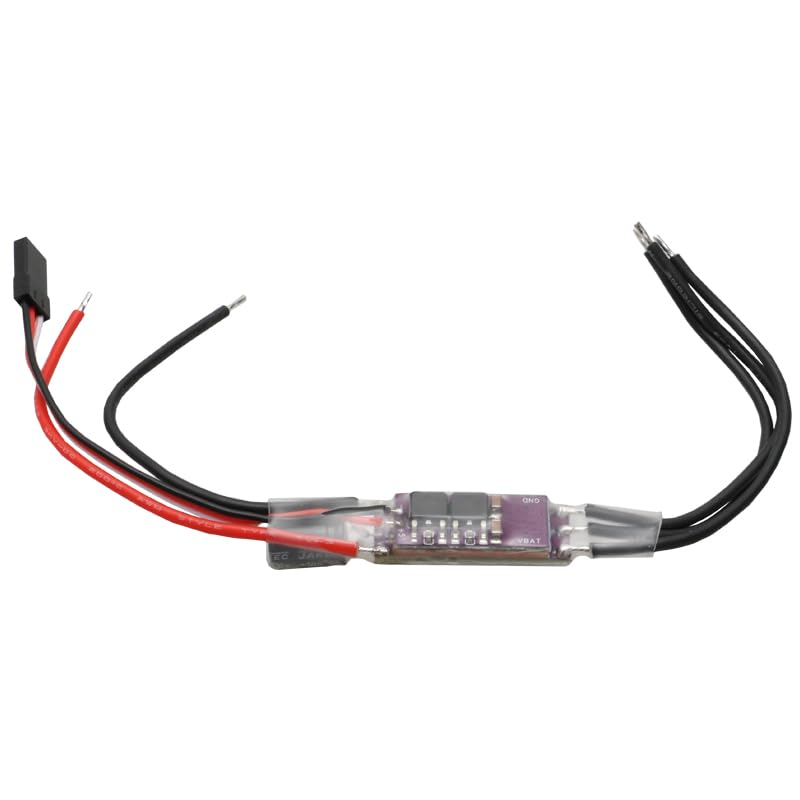 yuenhoang 1PCS AM32 ESC 2-4S 40A Mini 32-bit Electronic Speed Controller 5V2A BEC with Signal Cable 35V 470uF Capacitor Support PWM/DSHOT/Sine for DIY RC Model Crawler Drone (AM32 ESC)