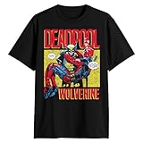 Marvel Deadpool Wolverine Best Bubs Cover T-Shirt (Black,Medium)