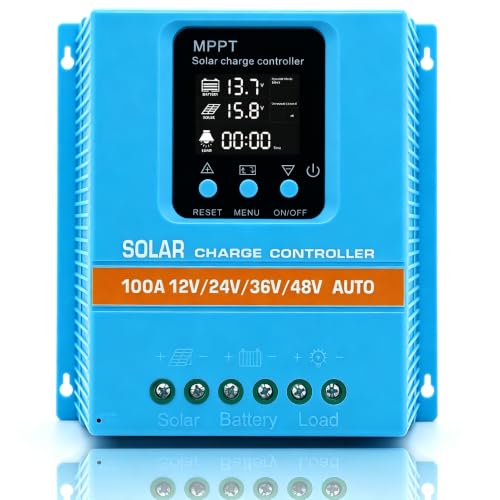 Upgraded 100A MPPT Solar Charge Controller 12V 24V 36V 48V LCD Display Battery Intelligent Regulator...