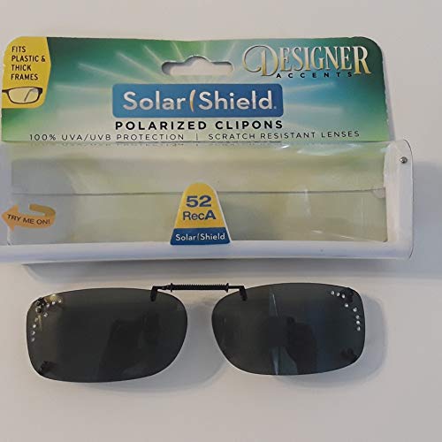 Solar shield polarized Clipons 52 RecA Rimless Gray w. Rhinestone2
