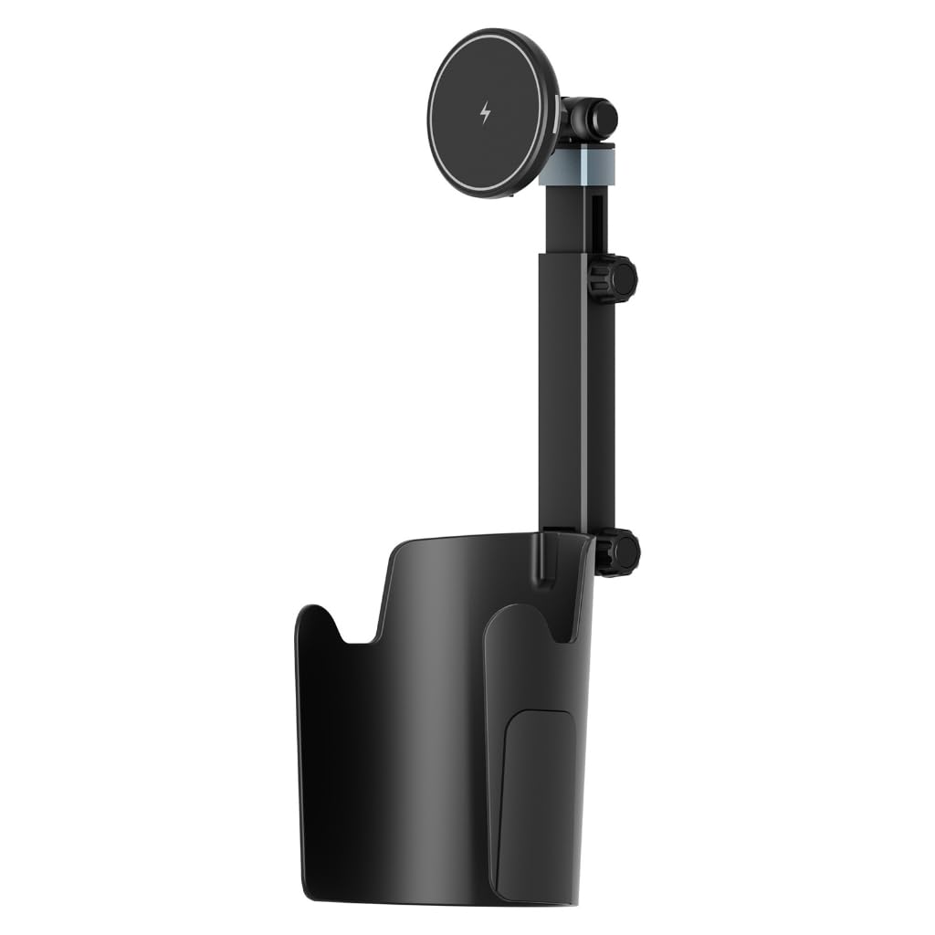 Supporto magnetico del supporto di tazza di plastica dell'automobile con i caricatori rapidi 15W regolabile in altezza per il telefono cellulare