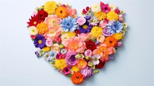 Broderie diamant cristal painting 5D kit complet haut de gamme motif fleur amour 56.8x32in