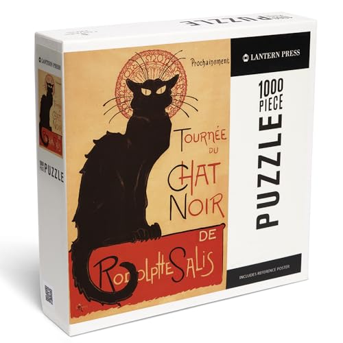 Lantern Press 1000 Piece Jigsaw Puzzle, Chat Noir Cabaret Troupe Black Cat, Vintage Advertisement