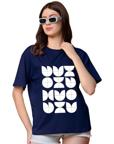 Image of Women's Half Sleeve Oversize Tshirt Graphic Printed Round Neck T-Shirts for Women