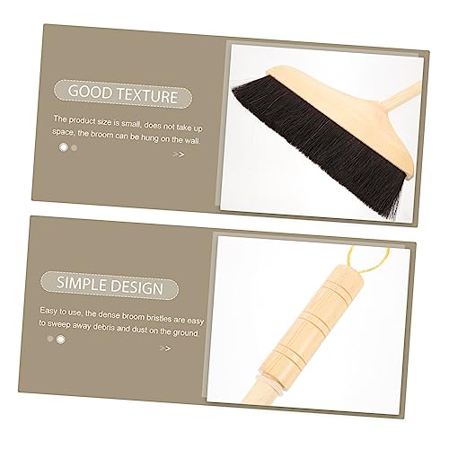 DECORNIJIA Holzbesen mit Pferdehaarborsten Ergonomischer Langer Griff Antistatisch und Strapazierfähig Vielseitig für Böden Teppiche Bad und Außenbereich Haushaltsbesen für Effektives – Bild 8