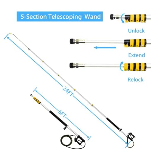 24FT Telescoping Pressure Washer Extension Wand