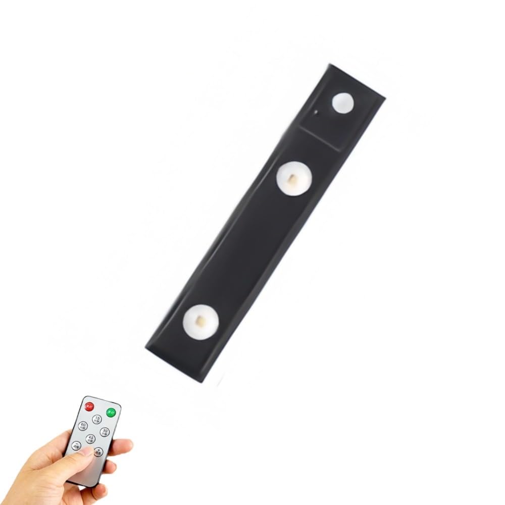Wireless Motion Sensor Induction Light for Shoe Cabinet, Entrance Door & Wine Cabinet - Remote Control & Self-Adhesive Design(Black,20cm)
