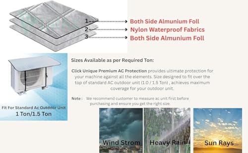 Image of Split AC Cover for Outdoor Unit, Heat-Insulated, Weather-Resistant Protection, Extend Lifespan, Boost Energy Efficiency