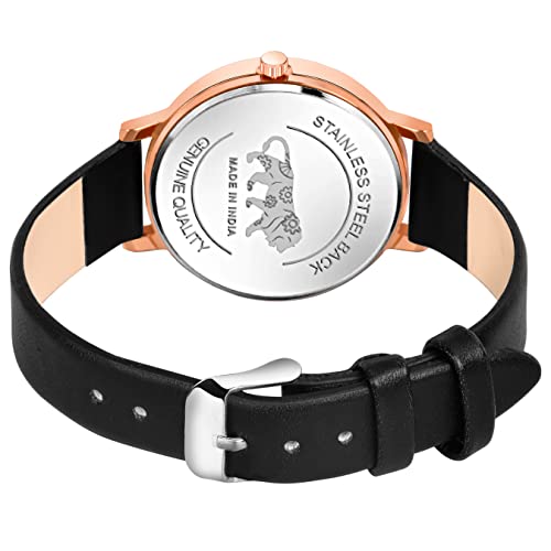 Image of Acnos Women's Classic Butterfly Dial Analog Watch with Leather Strap