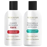 Wiohair Champú y Mascarilla Premium Anticaída| Frena la Caída y Estimula el Crecimiento del Cabello |100ml Ultraconcentrado| Pack Viaje | Sin Sulfatos, Siliconas y Parabenos