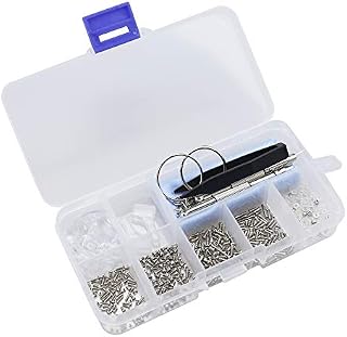 BiBiFly Eyeglasses/Glasses/Spectacles Repair Tool Kit Set with Tiny Screws Nut and Silicone Nose Pads Assortment and Tweezer Micro Screwdriver and Glasses Cloth