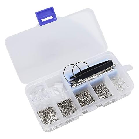 BiBiFly Eyeglasses/Glasses/Spectacles Repair Tool Kit Set with Tiny Screws Nut and Silicone Nose Pads Assortment and Tweezer Micro Screwdriver and Glasses Cloth Cover