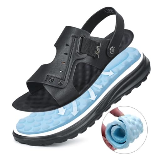 Chaussons d'été en cuir hommes sandales de plage bout ouvert décontractés - 5