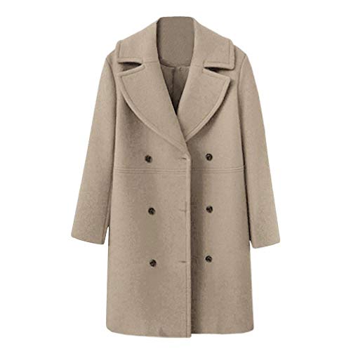 FELZ Abrigos Mujer Invierno Abrigo,Abrigo de Lana de Gran tamaño Abrigo Largo de Lana Cortaviento para Mujer