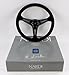 Nardi Steering Wheel - Deep Corn - 350mm (13.78 inches) - Black Suede Leather with Red Stitching - Classic Horn Button - Part # 6069.35.2094