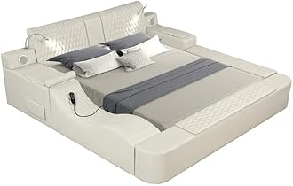 Galaxy Home Furnishings Zoya Smart Multifunctional Wood Queen Bed in Beige