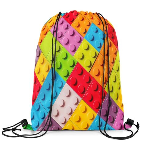 Feelyou Toy Brick Sports Drawstring Sackpack Building Blocks Drawstring Backpack for Games Drawstring Bags 13
