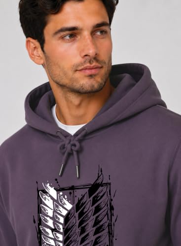 Image of ADRO Mens Abstract Graphic Hoodie | 320 GSM Cotton Poly Fleece | Regular Fit Contemporary Artistic Sweatshirt for Winter & Streetwear