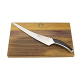 Palatina Werkstatt ® Exklusives Geschenkset, bestehend aus : Güde Synchros Tranchiermesser, 26 cm Klinge + 34x21 cm Fassholzbrett, von Hand gefertigt