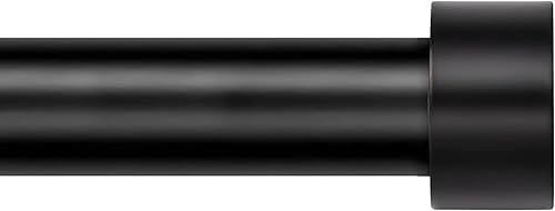 Zeerobee Barras de cortina para ventanas de 120 a 240, juego de barras de cortina negras de 1 pulgada, barras de cortina resistentes con barras de