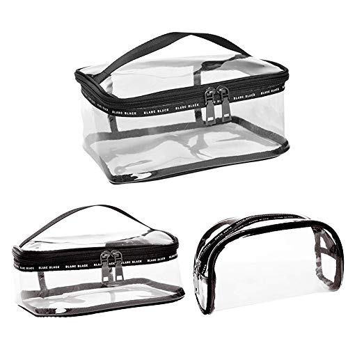 3 PCS Neceser Transparente Bolsa De Aseo para Vacación, Baño Y Almacenamiento Plástico Impermeable Estuche De Viaje De Belleza Ducha Impermeable Portátil Almacenamiento