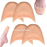2 Pair Soft Silicone Gel Pointe Ballet Dance Shoe Toe Pads Toe Protector with Breathable Hole One Size Instant Cooling and Soothing Relief Gel Blister Pads Foot Health