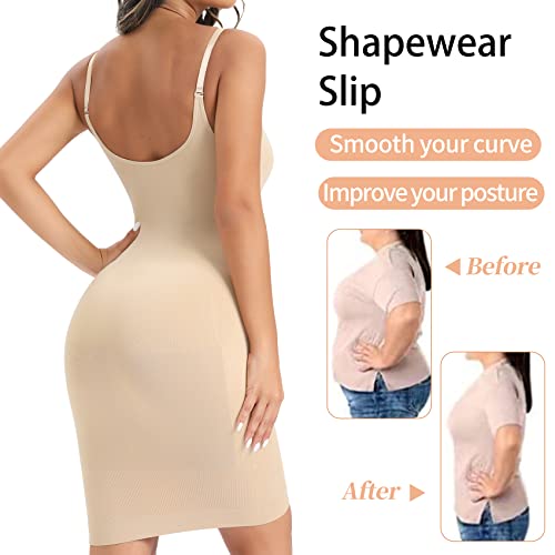 Strapless Slip Shapewear Slip Dress for Women Seamless Under Dress Shapewear Women's Full slips Tummy Control4