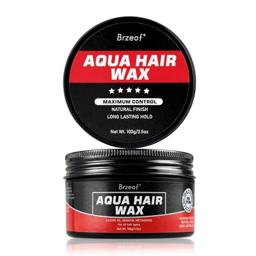 Brzeaf Aqua Hair Wax, Non-Sticky, Ultra Hold Hair Styling Wax, Maximum Hold & Natural Finish, Hair Edge Control, Hair Styling for All Hair Types, Gel Wax for Men & Women