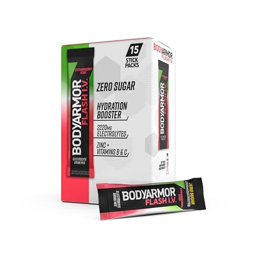 BODYARMOR Flash IV Zero Sugar Electrolyte Mix, Strawberry Kiwi, 15 Ct
