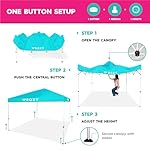 Roxy 10x10 Pop Up Canopy – UPF 50+ Outdoor Beach Tent with One-Push Setup – Portable Shade Shelter for Beach, Tailgate, Festivals, Camping – Water-Resistant Folding Gazebo with Wheeled Bag - Image 5
