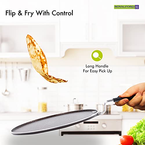 مقلاة سمارت دوسا تاوا من الالومنيوم مقاس 30 سم من رويال فورد، اسود، RF9704