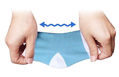 GEL Heel Socks for Dry Hard Cracked Skin Moisturizing Open Toe Comfy Recovery Socks (White-Blue)(Small)
