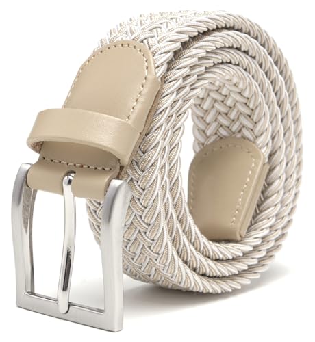 Image of Fabio Valenti Men's Stretch Belt Woven Braided Belt 1 3 /8 for Golf Pants | Solid Buckle, Casual Occasion, Everyday Dress, Handmade,Colorful,Gift