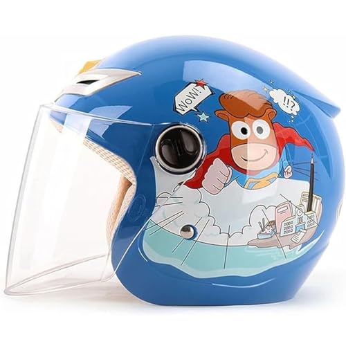 Casco De Moto Jet para Niños, Casco De Moto Infantil, Casco De Scooter para Niños Y Niñas con Visera Antirayaduras De 3/4, Casco Juvenil para Niños De 4 A 13 Años 1