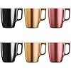 Luminarc Flashy Set 6 Mugs Breakfast Mugs Glass Coffee with Handle for Microwave 25cl